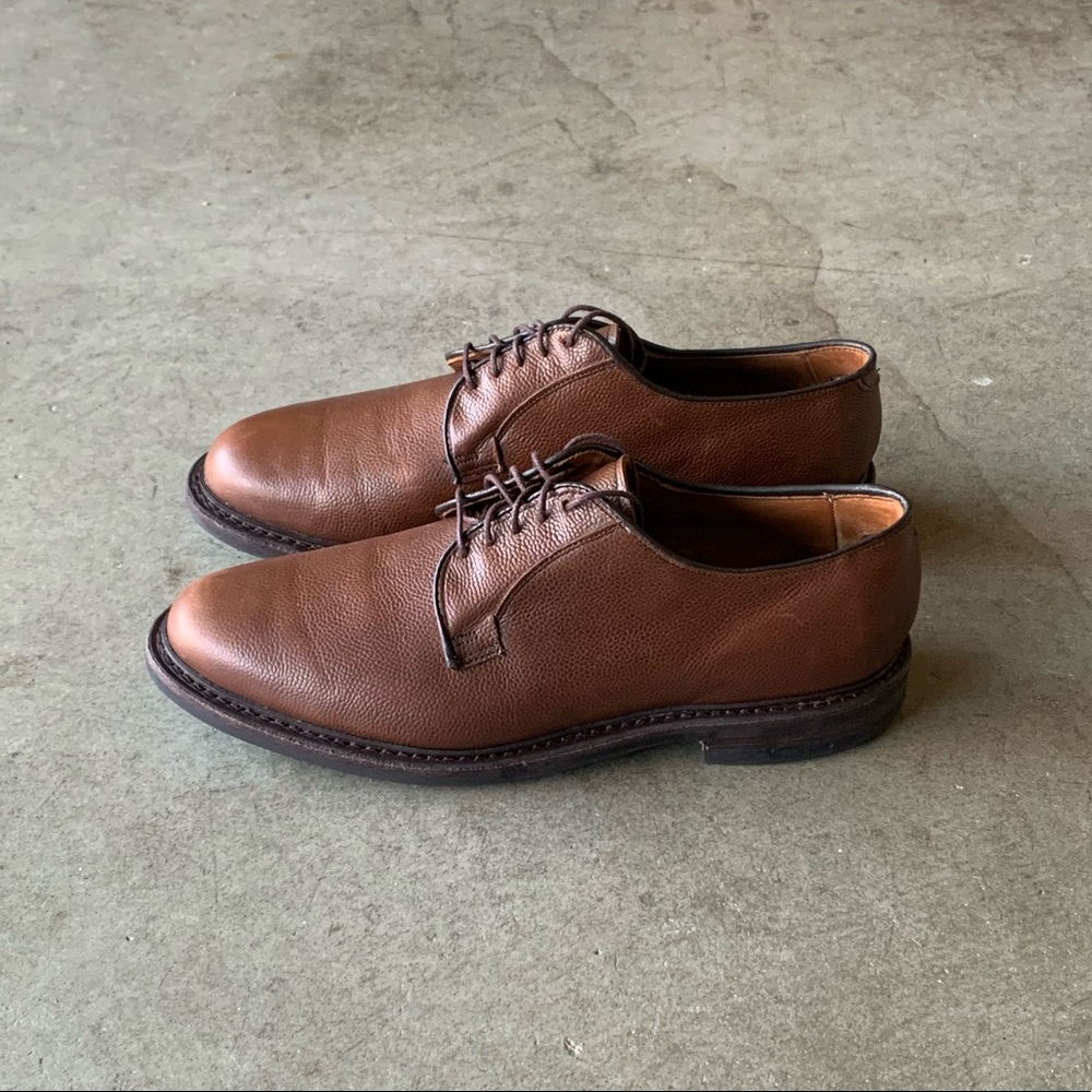 Allen Edmonds Port Washington Blucher Plain Toe Pebble Grain Leather Derby 11.5